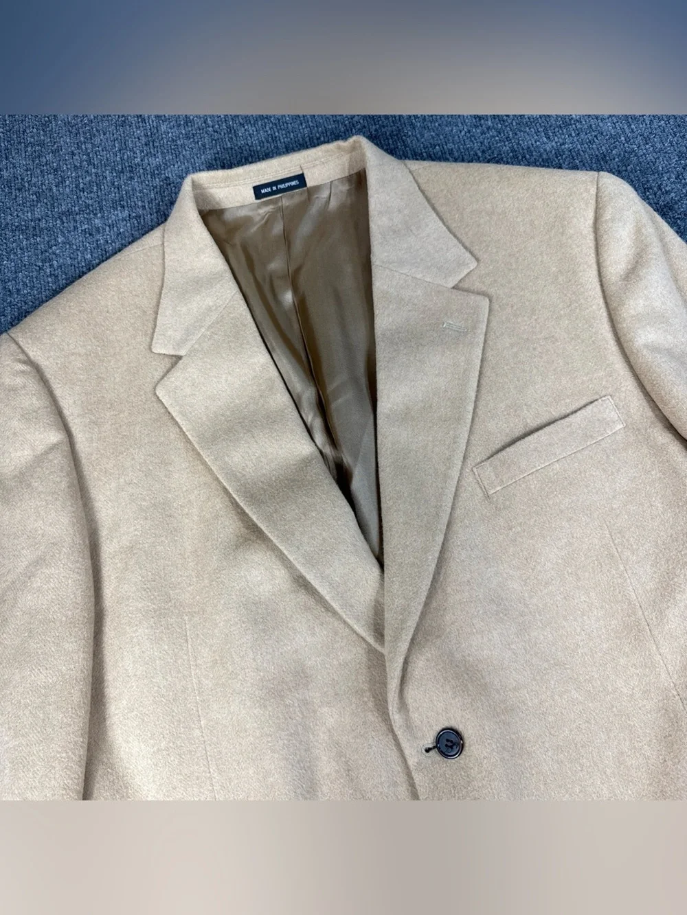 Zino Men's 100% Camel Hair Sports Coat Size 48 Regular Light Brown Blazer 48R